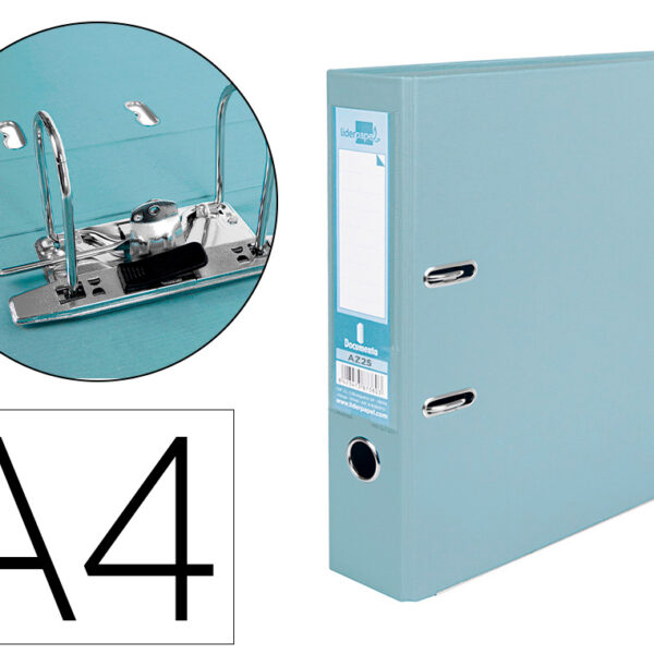 PASTA DE ARQUIVO DE ALAVANCA LIDERPAPEL DOCUMENTA PVC DIN A4 LOMBADA 75 MM CINZA