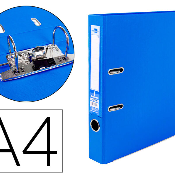 PASTA DE ARQUIVO DE ALAVANCA LIDERPAPEL DOCUMENTA PVC DIN A4 LOMBADA 52 MM AZUL