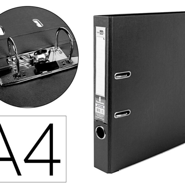 PASTA DE ARQUIVO DE ALAVANCA LIDERPAPEL DOCUMENTA PVC DIN A4 LOMBADA 52 MM PRETA