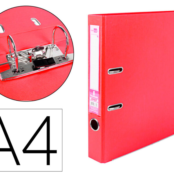 PASTA DE ARQUIVO DE ALAVANCA LIDERPAPEL DOCUMENTA PVC DIN A4 LOMBADA 52 MM VERMELHA