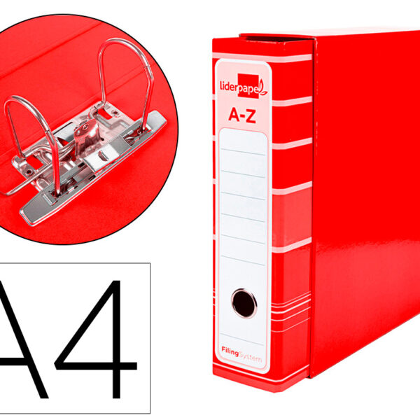 PASTA DE ARQUIVO DE ALAVANCA LIDERPAPEL FILING SYSTEM CARTAO FORRADO DIN A4 COM CAIXA VERMELHA