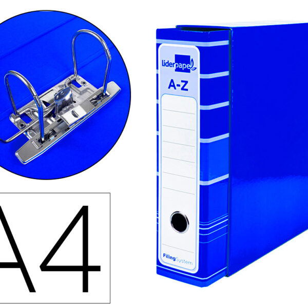 PASTA DE ARQUIVO DE ALAVANCA LIDERPAPEL FILING SYSTEM CARTAO FORRADO DIN A4 COM CAIXA AZUL