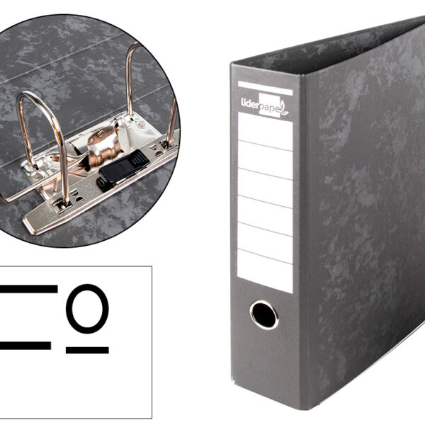 PASTA DE ARQUIVO DE ALAVANCA LIDERPAPEL GASPEADA PRETA FOLIO