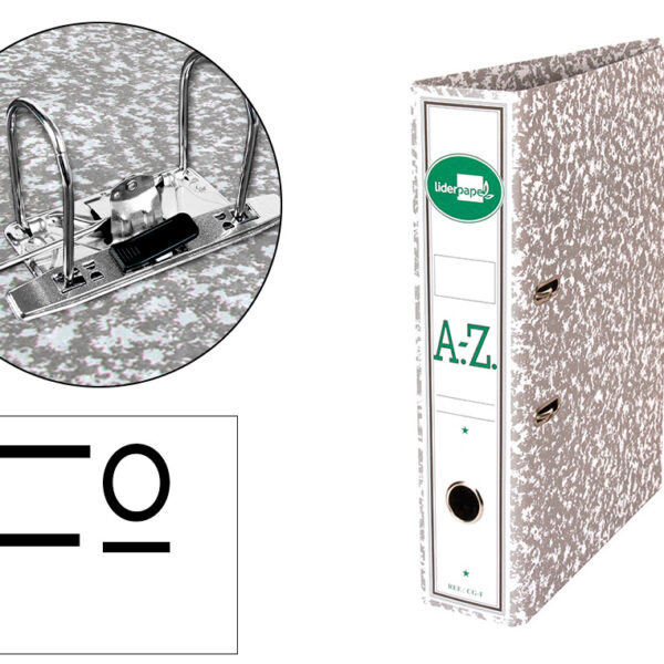 PASTA DE ARQUIVO DE ALAVANCA LIDERPAPEL FOLIO CLASSIC GREY CARTAO COLADO COM RADO LOMBADA 75MM CINZA COMPRESSOR METALICO