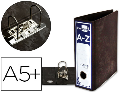 PASTA DE ARQUIVO LIDERPAPEL CLASSIC BLUE CARTAO FORRADO QUARTO GASPEADA PRETA