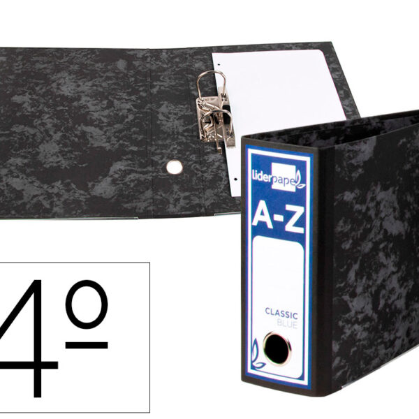 PASTA DE ARQUIVO LIDERPAPEL CLASSIC BLUE CARTAO FORRADO AO BAIXO GASPEADA PRETA