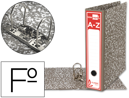 PASTA DE ARQUIVO LIDERPAPEL CLASSIC RED CARTAO FORRADO FOLIO GASPEADA CINZA SEM CAIXA