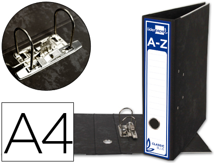 PASTA DE ARQUIVO LIDERPAPEL CLASSIC BLUE CARTAO FORRADO DIN A4 GASPEADA PRETA SEM CAIXA