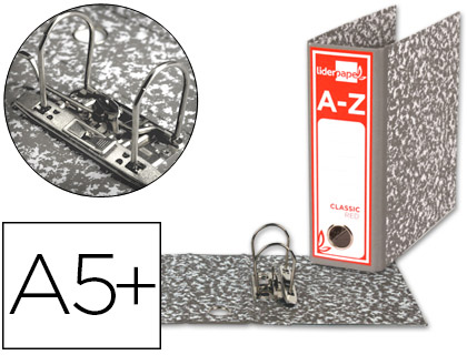 PASTA DE ARQUIVO LIDERPAPEL CLASSIC RED CARTAO FORRADO QUARTO AO BAIXO GASPEADO CINZA