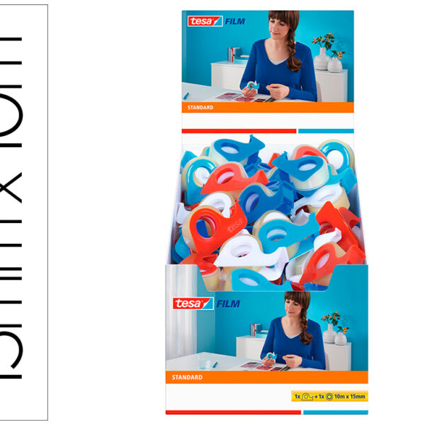 FITA ADESIVA TESA STANDARD 10 MT X 15 MM COM DISPENSADOR