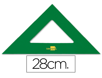ESQUADRO LIDERPAPEL 28 CM PLASTICO VERDE
