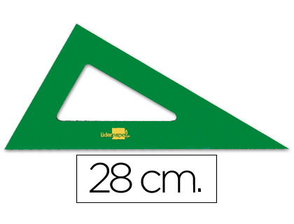 ESQUADRO LIDERPAPEL 28 CM PLASTICO VERDE