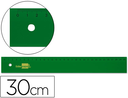 REGUA LIDERPAPEL 30 CM PLASTICO VERDE