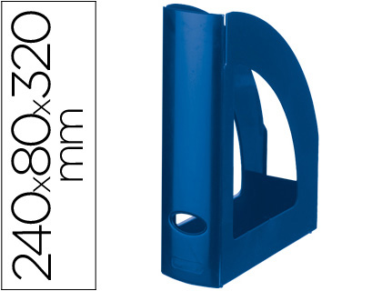 PORTA REVISTAS PLASTICO Q-CONNECT AZUL OPACO