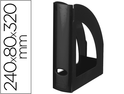 PORTA REVISTAS PLASTICO Q-CONNECT PRETO OPACO