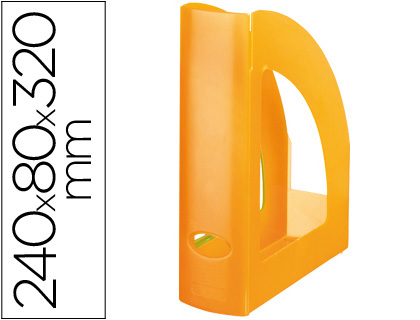 PORTA REVISTAS PLASTICO Q-CONNECT LARANJA TRANSLUCIDO