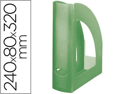 PORTA REVISTAS PLASTICO Q-CONNECT VERDE TRANSLUCIDO