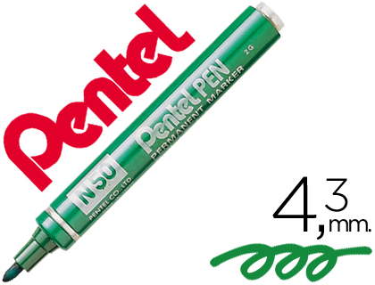 MARCADOR PENTEL N50 PERMANENTE VERDE 4,3 MM