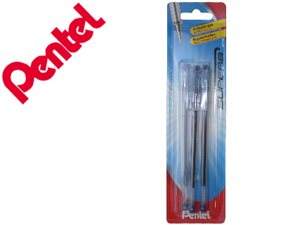 BLISTER ESFEROGRAFICA PENTEL BK77 3 UNIDADES - AZUL