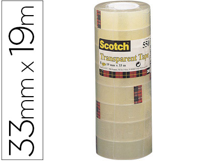 FITA ADESIVA SCOTCH ACORDEONPACK 8 550 19X33 MM