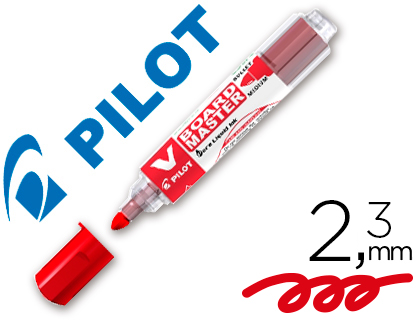 MARCADOR PILOT V BOARD MASTER PARA QUADRO BRANCO VERMELHO TINTA LIQUIDA TRACO 2,3MM