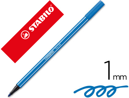 MARCADOR STABILO AGUARELAVEL PEN 68 AZUL MARINHO ULTRAMAR 1 MM