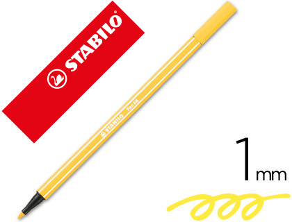 MARCADOR STABILO AGUARELAVEL PEN 68 AMARELO 1 MM
