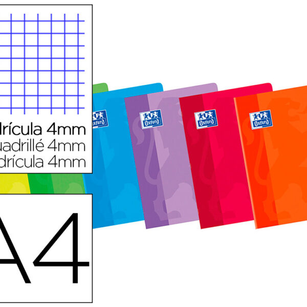 CADERNO ESCOLAR OXFORD 80 FOLHAS DIN A4 QUADRICULADO 4 MM