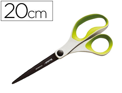 TESOURA PARA ESCRITORIO SCOTCH 20 CMS DE TITANIO FUNDIDO ANEIS CORES SORTIDOS