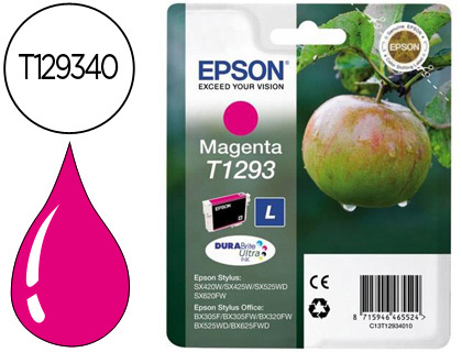 TINTEIRO EPSON STYLUS T1293 MAGENTA SX420W / 425W / OFFICE BX305F / BX320F ALTA CAPACIDADE