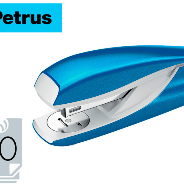AGRAFADOR PETRUS MOD 635 WOW AZUL METALIZADO CAPACIDADE 30 FOLHAS