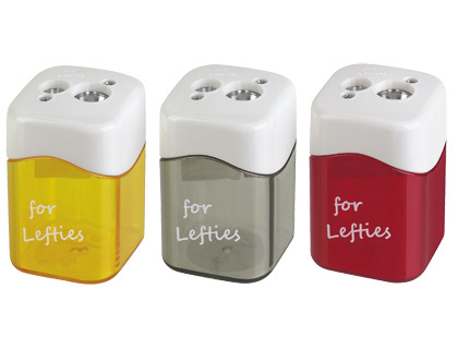 APARA LAPIS M+R METALICO PARA ESQUERDINOS 2 USOS COM DEPOSITO CORES SORTIDAS