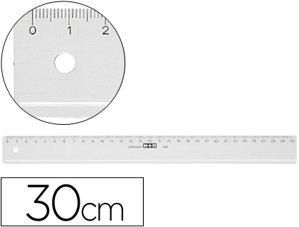 REGUA M+R 30 CM PLASTICO TRANSPARENTE