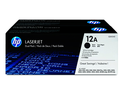 TONER HP LASERJET 1010 1012 1015 1018 1020 1022 3015 3020 3030 3050 3052 3055 12A PRETO PACK 2 2.000 PAG