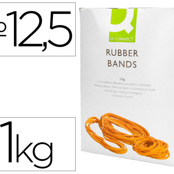 BANDAS ELASTICAS Q-CONNECT 1000 GR 125 X 9 MM NUMERO 12,5