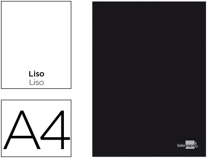 CADERNO AGRAFADO LIDERPAPEL CAPA PRETA DIN A4 80 F LISO 60GR