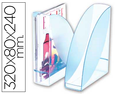 PORTA REVISTAS CEP CONFORT ICE BLUE PLASTICO CELESTE TRANSPARENTE