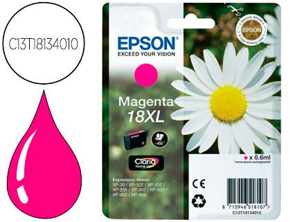 TINTEIRO EPSON T1813 MAGENTA EXPRESSION HOME XP-102 XP-205 XP-305 XP-405 CAPACIDADE 470 PAG
