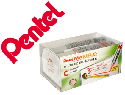 APAGADOR MAGNETICO QUADRO BRANCO PENTEL COM 4 MARCADORES MAXIFLO