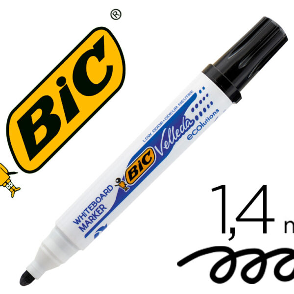 MARCADOR BIC VELLEDA PARA QUADRO BRANCO COR PRETO PONTA REDONDA 1,3 MM