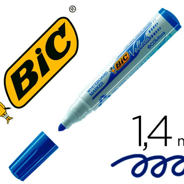 MARCADOR BIC VELLEDA PARA QUADRO BRANCO COR AZUL PONTA REDONDA 1,3 MM