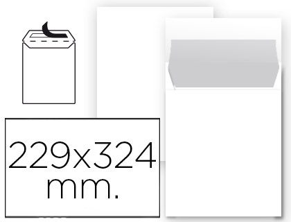 ENVELOPE LIDERPAPEL N.8 BOLSA DIN A4 C4 BRANCO 229X324 MM TIRA DE SILICONE PACK DE 25 UNIDADES