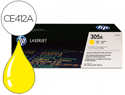 TONER HP 305A LASERJET M351/M451/M375/M475 AMARELO - 2600 PAG