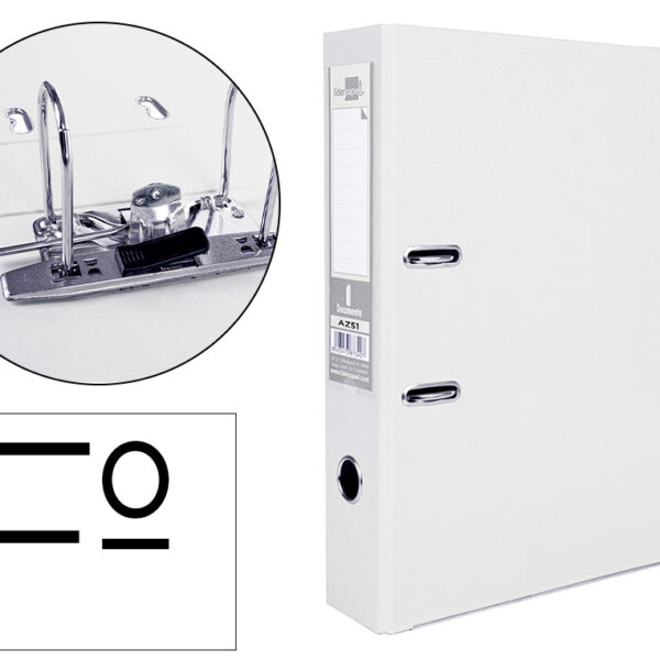 PASTA DE ARQUIVO DE ALAVANCA LIDERPAPEL DOCUMENTA PVC FOLIO LOMBADA 75 MM BRANCO