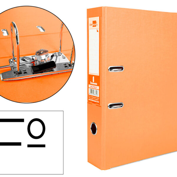 PASTA DE ARQUIVO DE ALAVANCA LIDERPAPEL DOCUMENTA PVC FOLIO LOMBADA 75 MM LARANJA