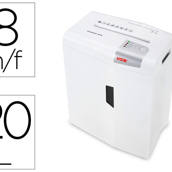 DESTRUIDORA DE DOCUMENTOS HSM SHREDSTAR X10 CAPACIDADE DE CORTE 10 FOLHAS EM PARTICULAS DESTROI AGRAFES CLIPS CD E CARTO