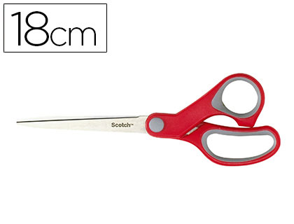 TESOURA PARA ESCRITORIO SCOTCH CONFORT 18 CM DE ACO INOXIDAVEL CABO ERGONOMICO AMBIDESTROS