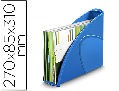PORTA REVISTAS CEP PLASTICO USO VERTICAL / HORIZONTAL AZUL 85X270X310 MM