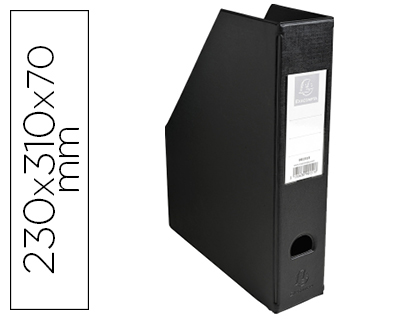 PORTA REVISTAS EXACOMPTA PVC LOMBADA 70MM COR PRETO 230X310X70 MM
