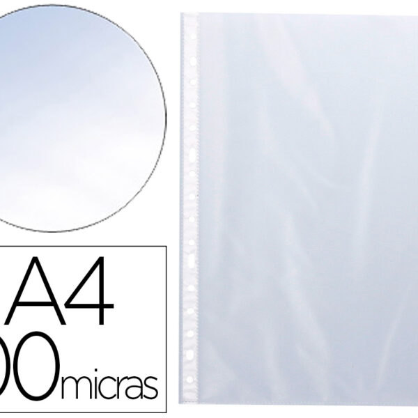 BOLSA CATALOGO/MICA Q-CONNECT DIN A4 100 MICRONS CRISTAL BOLSA DE 100 UNIDADES